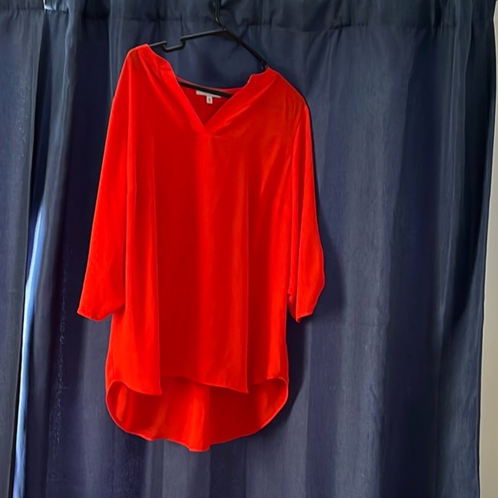 Women's Red V-Neck Top